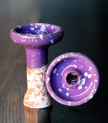 Mor Geçmeli Dişli Porselen Lüle – Isıyı Muhafaza Eden Premium Yapı