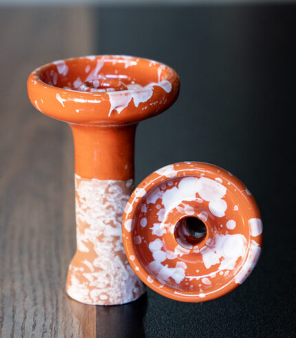 Turuncu Geçmeli Dişli Porselen Lüle – Isıyı Muhafaza Eden Premium Yapı